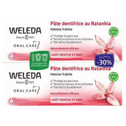 Weleda Pâte Dentifrice au Ratanhia Lot de 2 x 75 ml