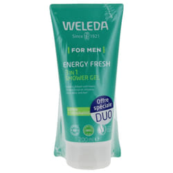 Weleda Homme Gel Douche Energy Fresh 3en1 Lot de 2 x 200 ml