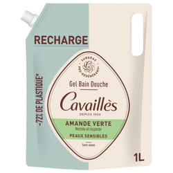 Cavaillès Gel Bain Douche Peaux Sensibles Amande Verte Éco-Recharge 1 L