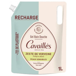 Cavaillès Gel Bain Douche Zeste de Verveine Peaux Sensibles Recharge 1 L