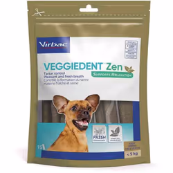 Friandise - Virbac - Veggiedent Zen XS - 15 unités - Hygiène bucco-dentaire - Relaxation chien
