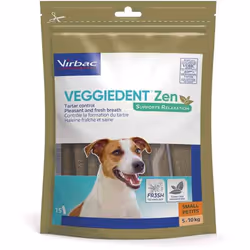 Dentifrice pour chien - Virbac - Veggiedent Zen S - 15 unités - Soins dentaires naturels - 5-10 kg