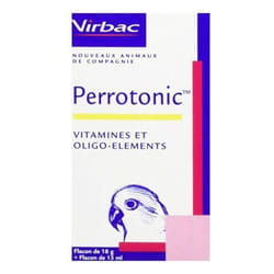 Poudre et Solution pour Oiseaux - Virbac - Perrotonic - 18g Poudre - 15ml Solution - Équilibre Nutritionnel