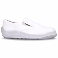 Chaussure de sécurité basse de type loafer. Spécifique métiers de l’agroalimentaire. Coloris blanc. Tige en Aseptane™ blanc.  ...