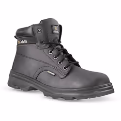 Chaussure de sécurité montante, type derby style outdoor, coloris noir. Doublure d'avant-pied en textile non tissé résistant  ...