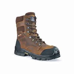 Chaussure de sécurité type rangers.Tige en cuir pleine fleur.Renforts de protection ergonomiques à l'avant et au talon.Haut d ...