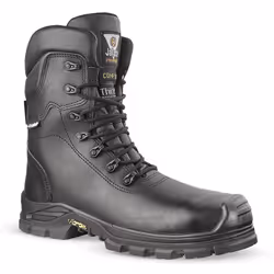 Chaussure de sécurité montante de type rangers, réalisée avec un minimum de coutures et une remontée en PU sur l’avant pour u ...