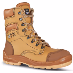 Chaussure de sécurité montante de type rangers, coloris naturel. Tige en cuir pleine fleur AP 23, hydrofuge et oléofuge une e ...