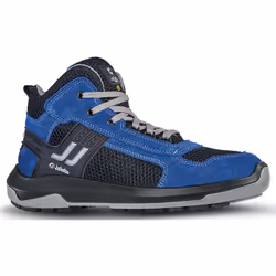 Chaussure de sécurité haute de type urban sport conçue avec la technologie innovante High Rebound de BASF. Coloris bleu et no ...