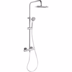 Colonne de douche thermostatique avec barre ajustable et douchette 3 jets. Caractéristiques techniques : Type de pose : mural ...