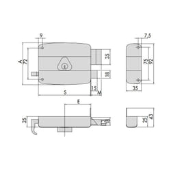 Cisa - Serrure monopoint en applique horizontale à tirage 40mm gauche 501210-01-2A