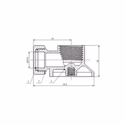 Applique pour robinet de machine à laver avec écrou à collet battu de diamètre 14 mm. Caractéristiques techniques: Type de po ...