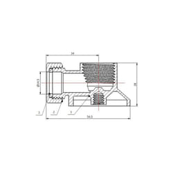 Applique laiton avec écrou à collet battu 14-1/2 Garis B01-AML-B