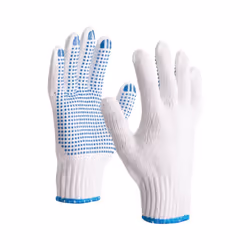 Présentation du Produit Les gants tricotés en polycoton avec picots PVC TP169 blanc bleu T9 DELTA PLUS TP16909, référence 460 ...