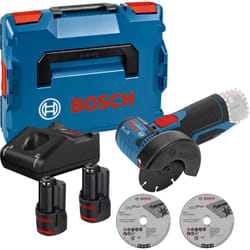 Bosch - Meuleuse d'angle 12V gws 12V-76 + 2 batteries 3Ah + chargeur + coffret L-Boxx – 06019F200Y