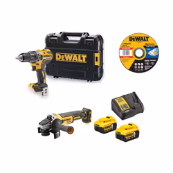 Description générale Ce pack Dewalt comprend deux outils essentiels : une perceuse-visseuse DCD791 et une meuleuse d'angle de ...