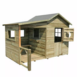 Soulet Cabane en bois traité pour enfant avec préau et banc - hacienda