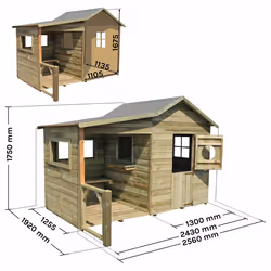 Soulet Cabane en bois traité pour enfant avec préau et banc - hacienda - Vue supplémentaire 4