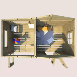 Soulet Cabane en bois traité pour enfant avec préau et banc - hacienda - Vue supplémentaire 9
