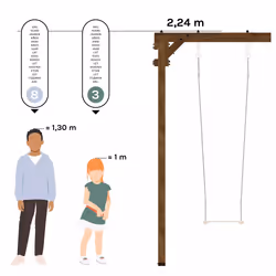 Soulet Portique Balançoire En Bois Traité Carré, Objectif Nature 2 Agrès - Ambre - Vue supplémentaire 13