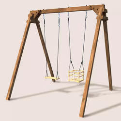 Soulet Portique Balançoire En Bois Traité Carré, Objectif Nature 2 Agrès - Ambre