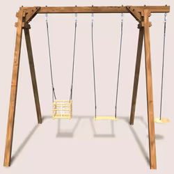 Soulet Portique Balançoire En Bois Carré, Objectif Nature 3 Agrès - Ulysse
