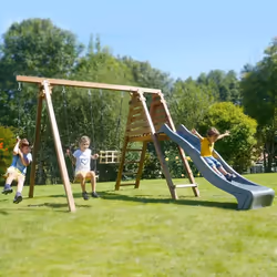 Soulet Balançoire Avec Toboggan En Bois Traité Carré, Objectif Nature 3 Agrès - Fleur - Vue supplémentaire 11