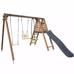 Soulet Balançoire Avec Toboggan En Bois Traité Carré