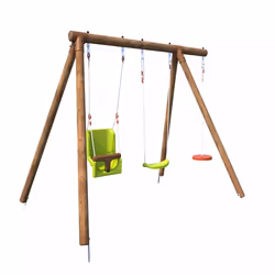 Soulet Portique 3 Agrès Avec Balançoire Disque - Tiago, 0,6 an(s), 12 an(s), Bois, Marron