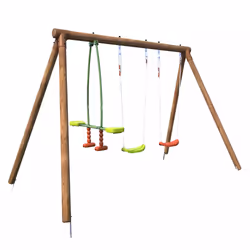 Soulet Portique En Bois Traité 3 Agrès - Pacco, 3 an(s), 12 an(s), Bois, Marron