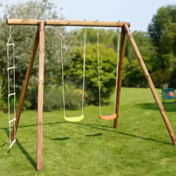 Soulet Arthur Portique en Bois 3 Agrès Balançoire et Échelle 2.22m - Vue supplémentaire 15