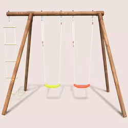 Soulet Portique en bois avec échelle et balançoire 3 agrès 2.22m - arthur