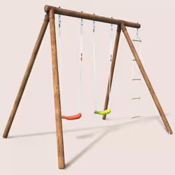 Soulet Arthur Portique en Bois 3 Agrès Balançoire et Échelle 2.22m - Vue supplémentaire 8
