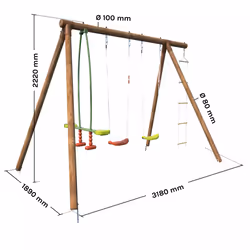 Soulet Grand Portique En Bois Pour Enfant 4 Agrès - Gabin