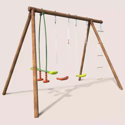 Soulet Grand Portique En Bois Pour Enfant 4 Agrès - Gabin