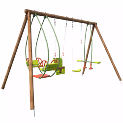 Soulet Portique En Bois 4 Agrès - De 6 Mois À 12 Ans-6 Enfants-suzanne