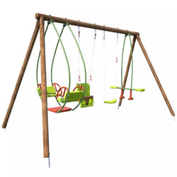 Soulet Portique En Bois 4 Agrès - De 6 Mois À 12 Ans-6 Enfants-suzanne