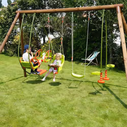 Soulet Portique En Bois 4 Agrès - De 6 Mois À 12 Ans-6 Enfants-suzanne - Vue supplémentaire 11