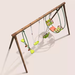 Soulet Portique En Bois 4 Agrès - De 6 Mois À 12 Ans-6 Enfants-suzanne