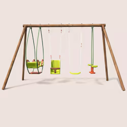 Soulet Portique En Bois 4 Agrès - De 6 Mois À 12 Ans-6 Enfants-suzanne