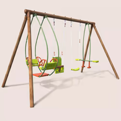 Soulet Portique En Bois 4 Agrès - De 6 Mois À 12 Ans-6 Enfants-suzanne - Vue supplémentaire 6