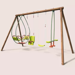 Soulet Portique En Bois 4 Agrès - De 6 Mois À 12 Ans-6 Enfants-suzanne - Vue supplémentaire 7