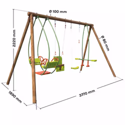 Soulet Portique En Bois 4 Agrès - De 6 Mois À 12 Ans-6 Enfants-suzanne - Vue supplémentaire 9