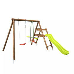 Soulet Petite Station En Bois 2 Agrès Et Toboggan En Plastique - Menthe