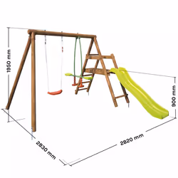 Soulet Petite Station En Bois 2 Agrès Et Toboggan En Plastique - Menthe - Vue supplémentaire 10