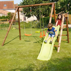 Soulet Petite Station En Bois 2 Agrès Et Toboggan En Plastique - Menthe - Vue supplémentaire 11