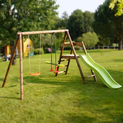 Soulet Petite Station En Bois 2 Agrès Et Toboggan En Plastique - Menthe - Vue supplémentaire 12