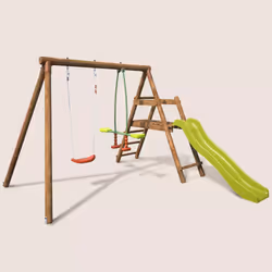 Soulet Petite Station En Bois 2 Agrès Et Toboggan En Plastique - Menthe - Vue supplémentaire 4