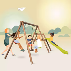 Soulet Petite Station En Bois 2 Agrès Et Toboggan En Plastique - Menthe - Vue supplémentaire 6