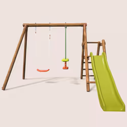 Soulet Petite Station En Bois 2 Agrès Et Toboggan En Plastique - Menthe - Vue supplémentaire 7